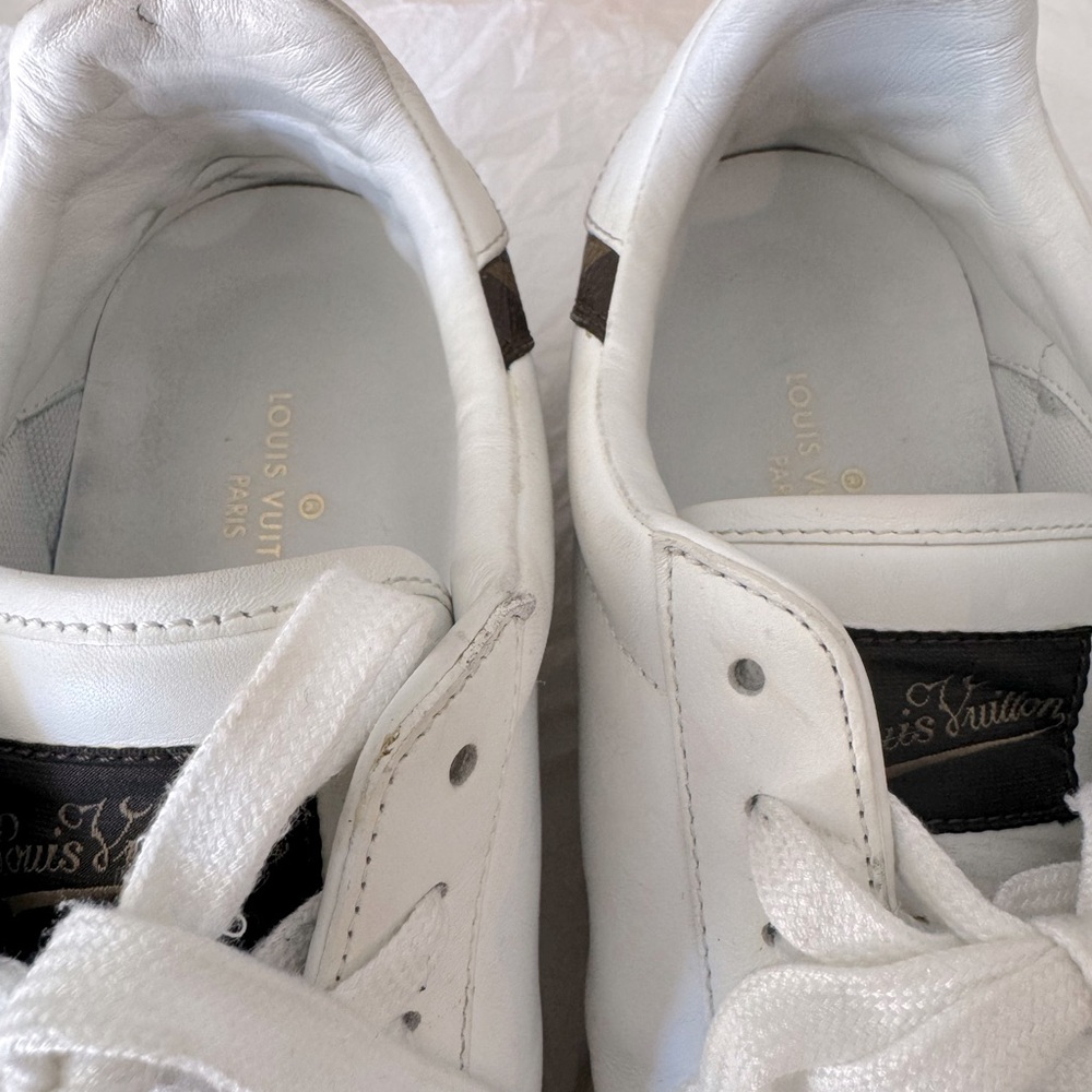 Authentic Louis Vuitton White and Brown Men's Sneakers - Picture 11 of 14